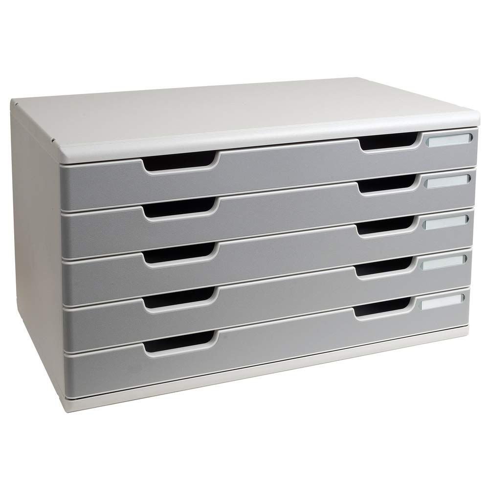 Mueble archivador 5 cajones A3 color gris perla